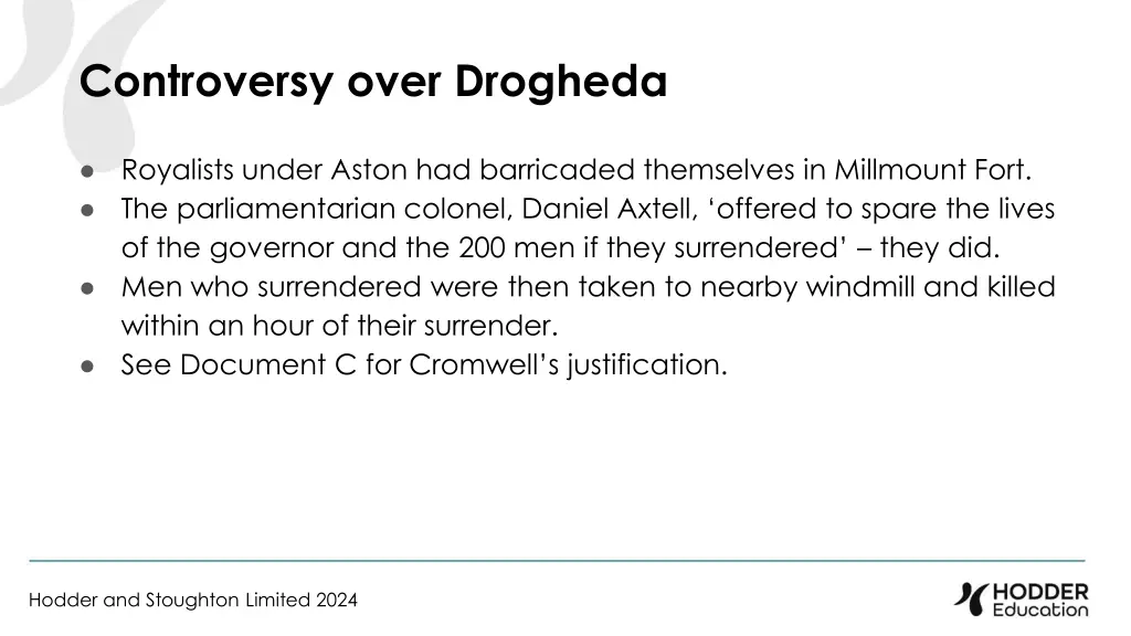 controversy over drogheda