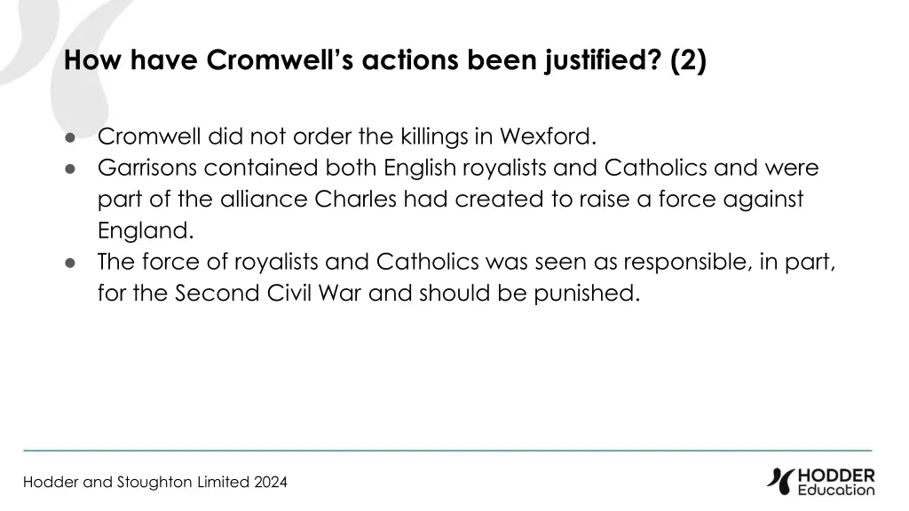 how have cromwell s actions been justified 2