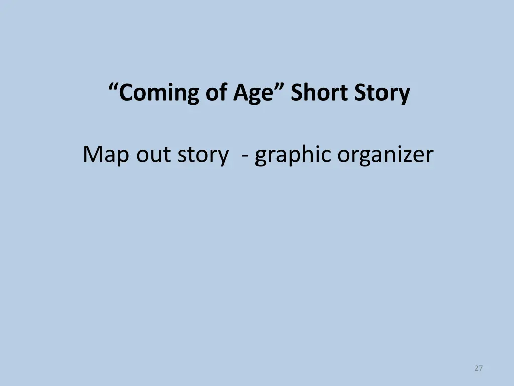 coming of age short story 1