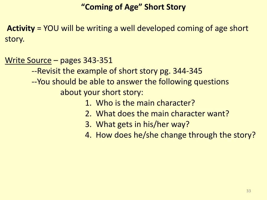 coming of age short story 2