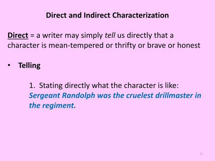 direct and indirect characterization