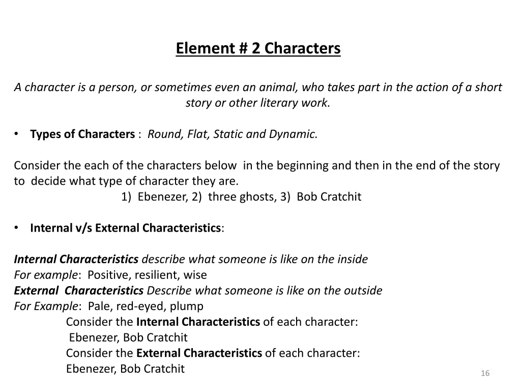 element 2 characters