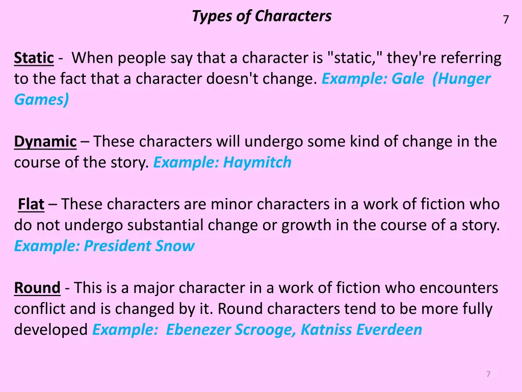 types of characters