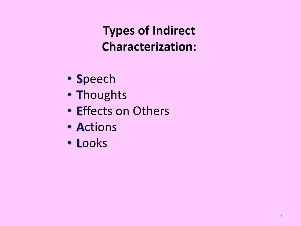 types of indirect characterization