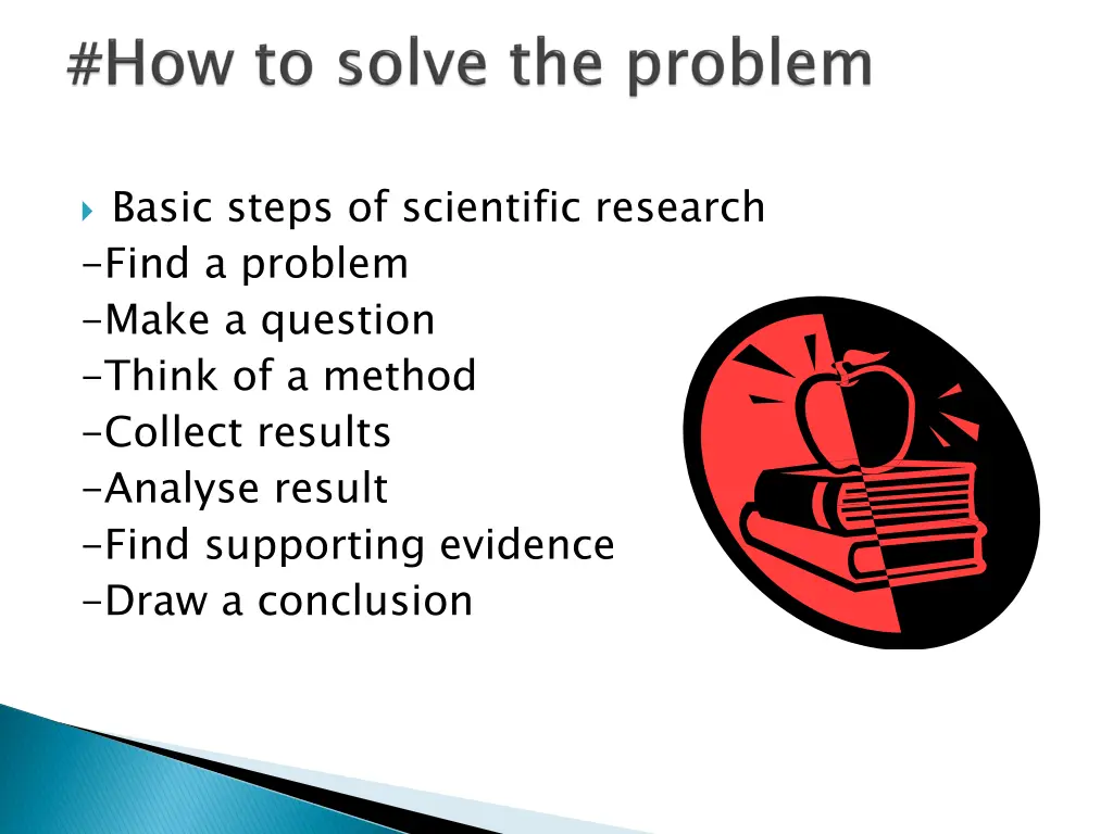 basic steps of scientific research find a problem