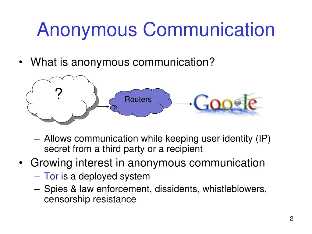 anonymous communication