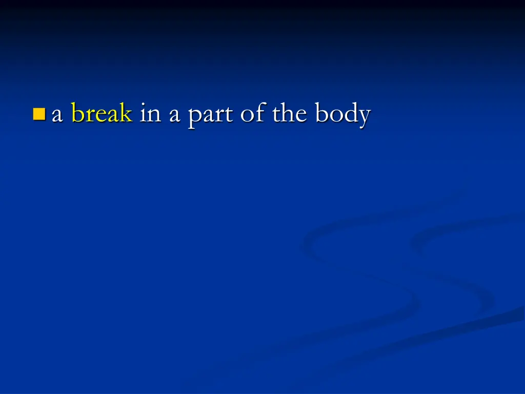 a break in a part of the body