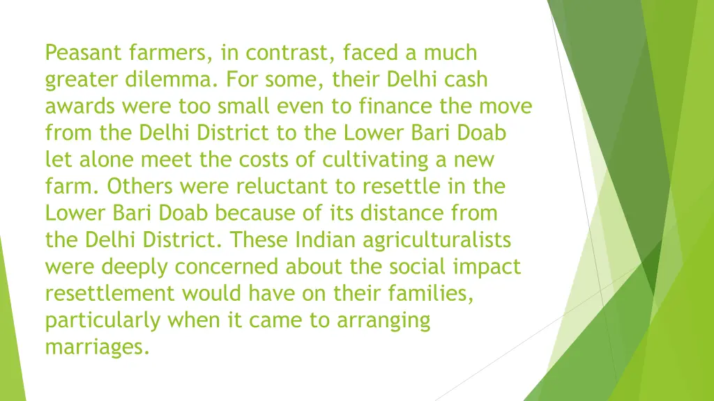 peasant farmers in contrast faced a much greater