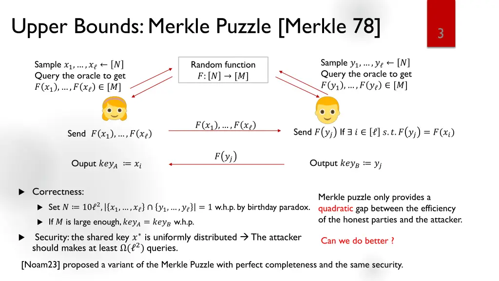 upper bounds merkle puzzle merkle 78