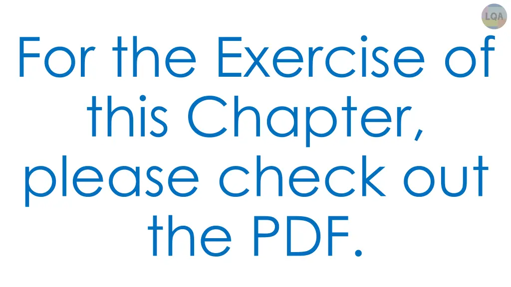 for the exercise of this chapter please check