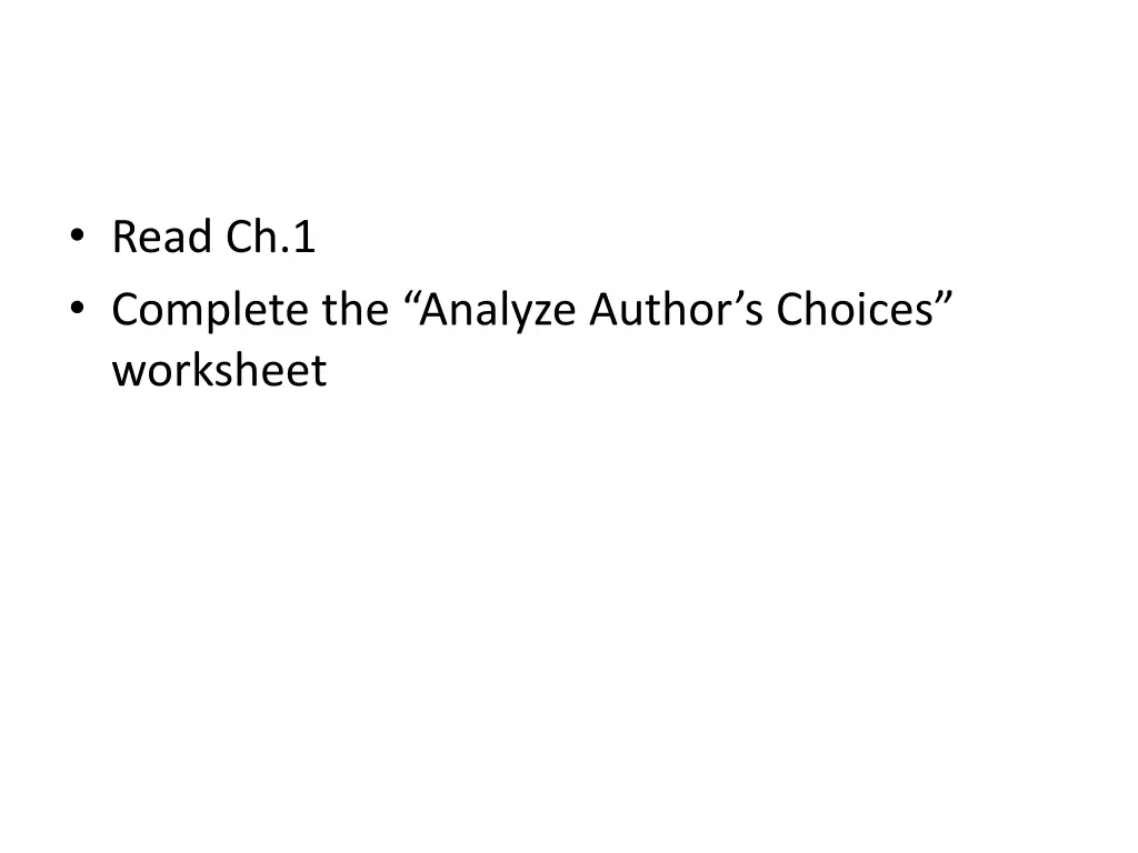 read ch 1 complete the analyze author s choices