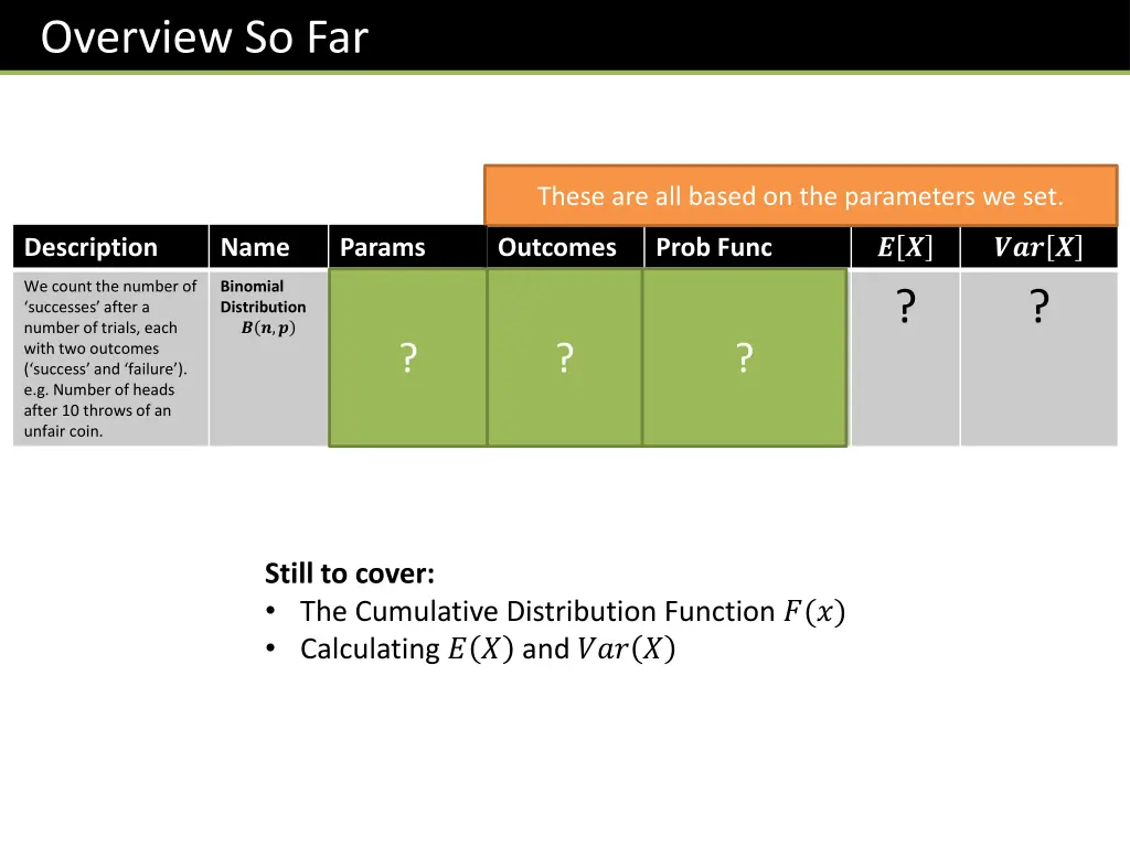 overview so far