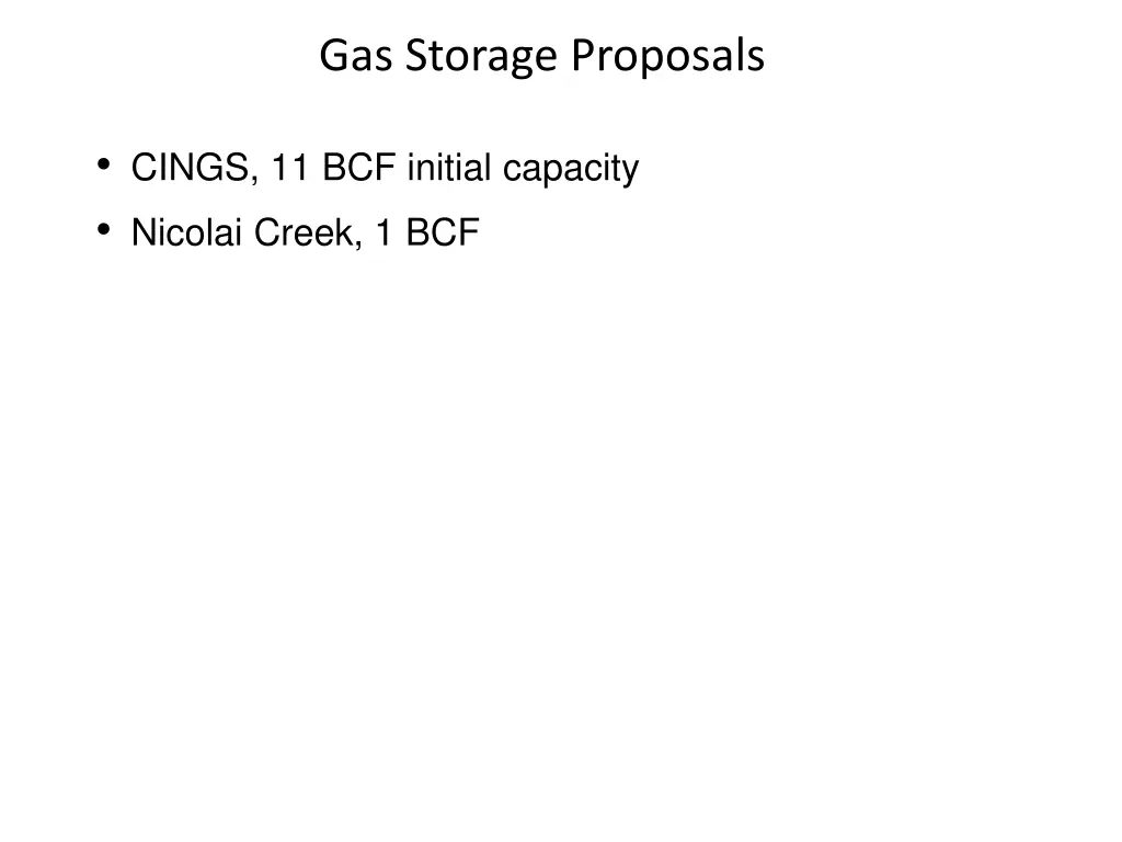 gas storage proposals