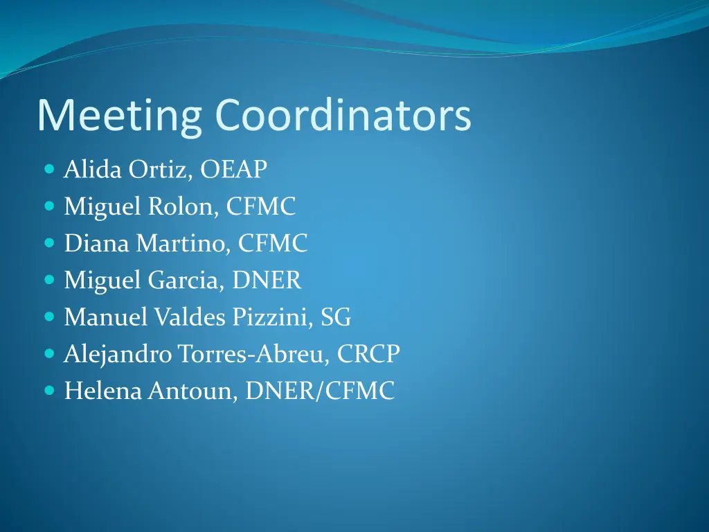 meeting coordinators