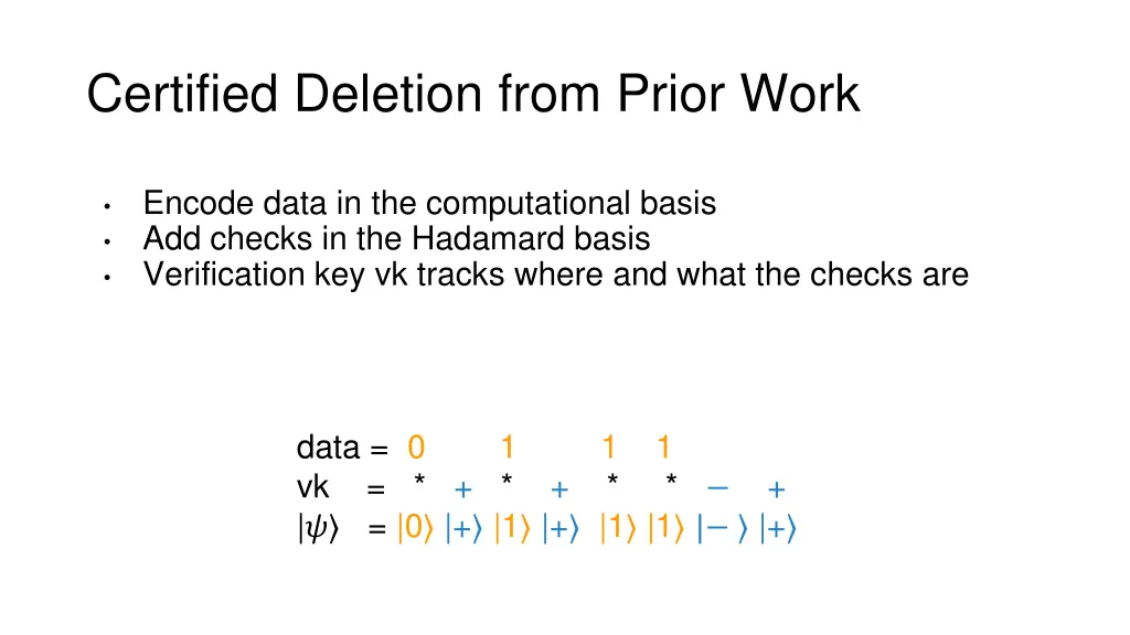 certified deletion from prior work