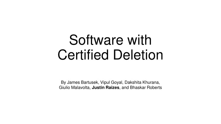 software with certified deletion