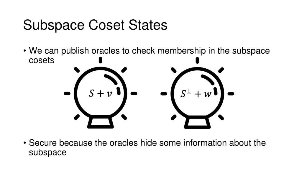 subspace coset states