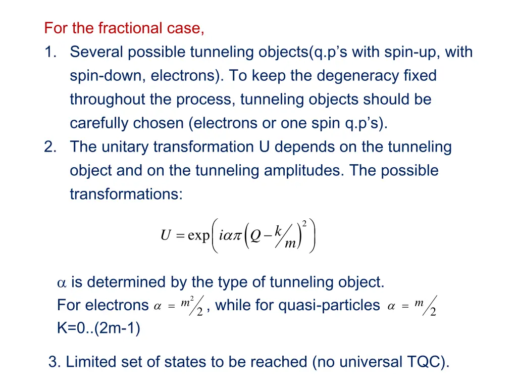 for the fractional case 1 several possible