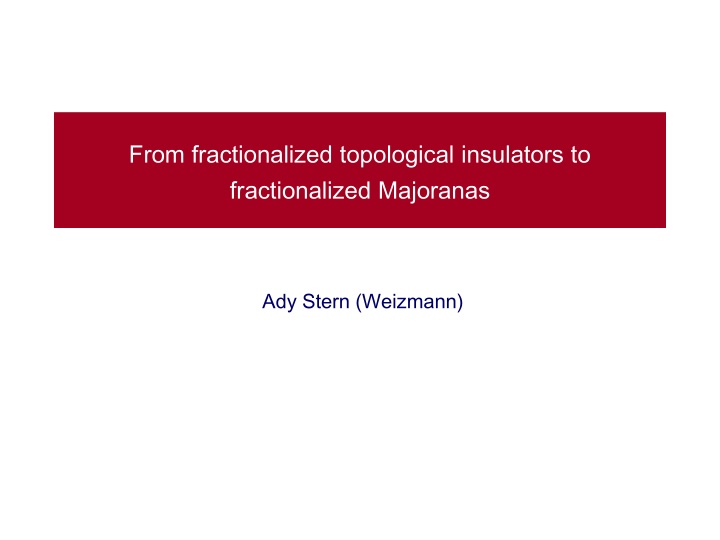 from fractionalized topological insulators