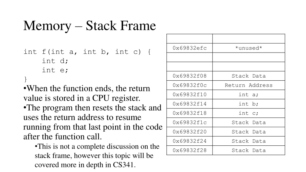 memory stack frame 1