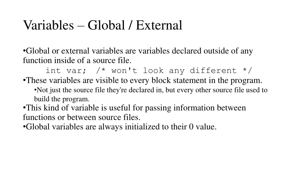 variables global external