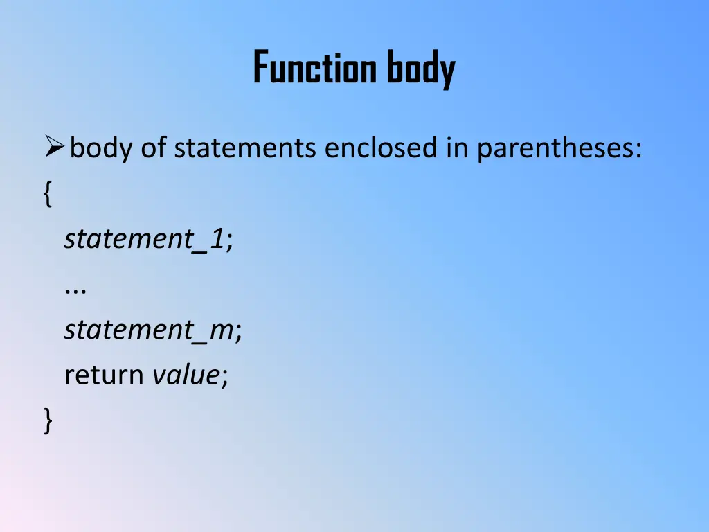 function body