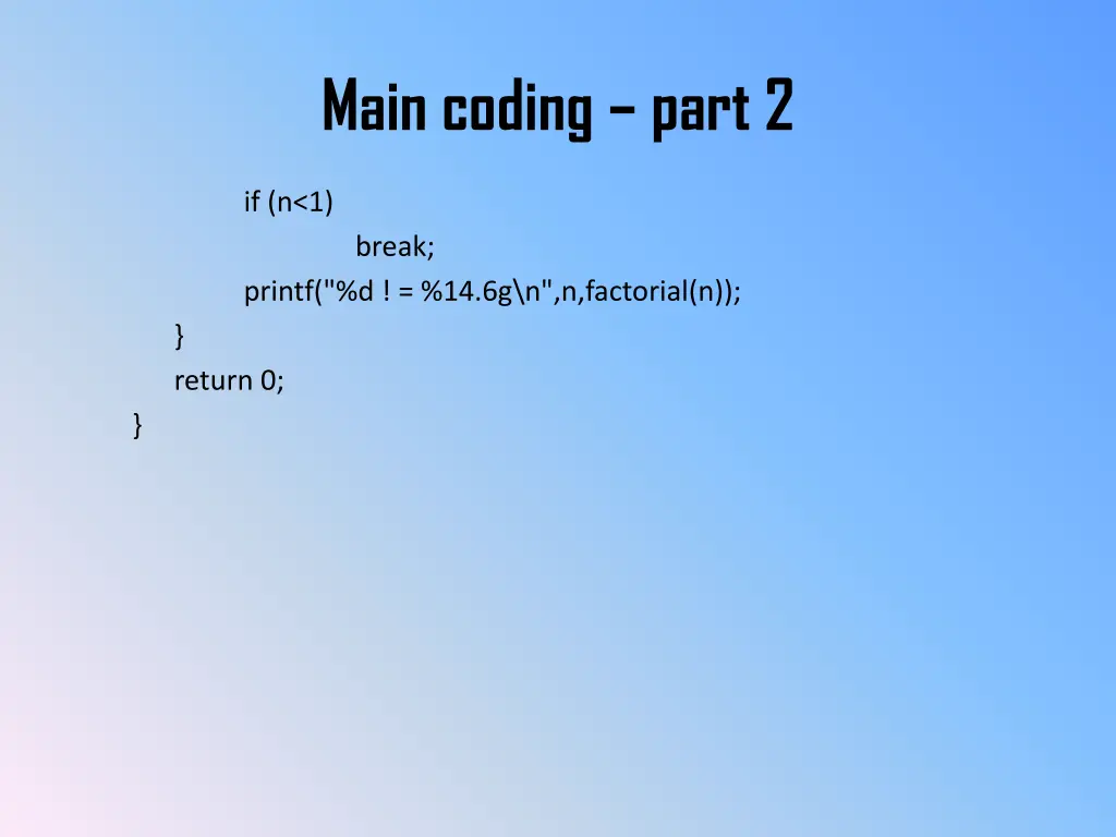 main coding part 2