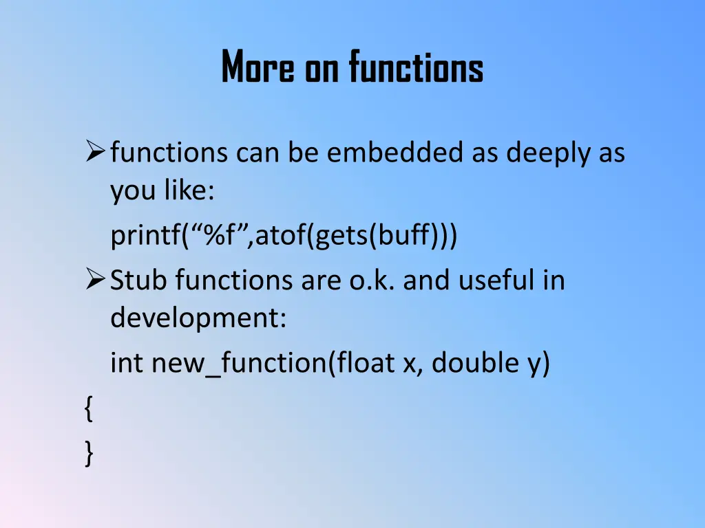 more on functions