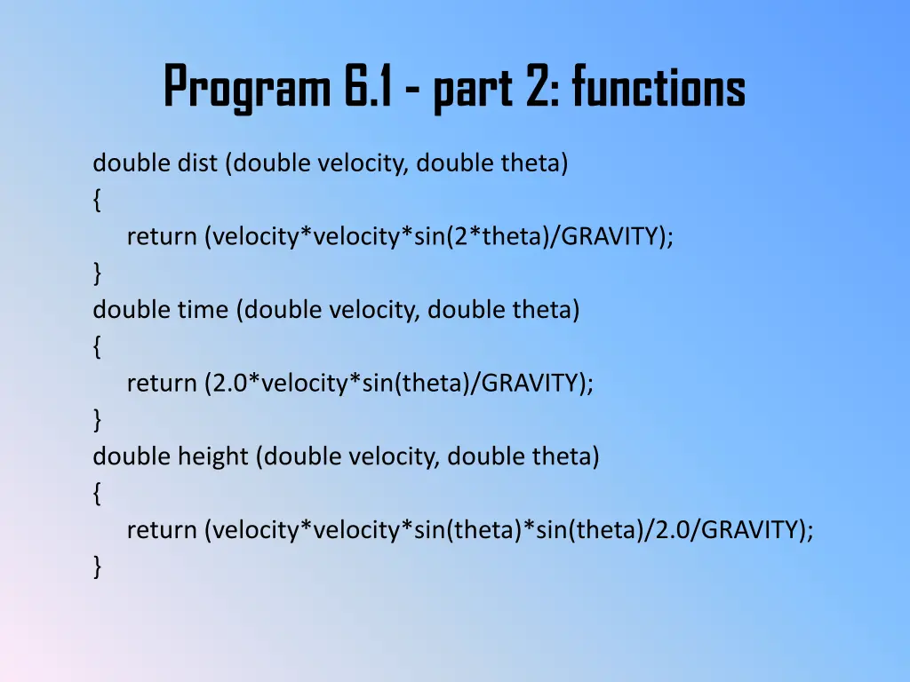 program 6 1 part 2 functions