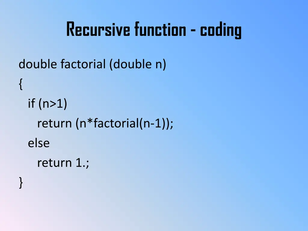 recursive function coding