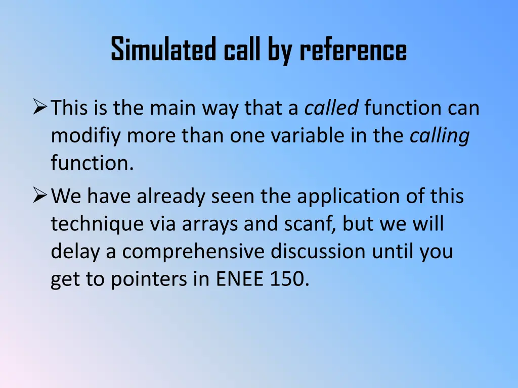 simulated call by reference