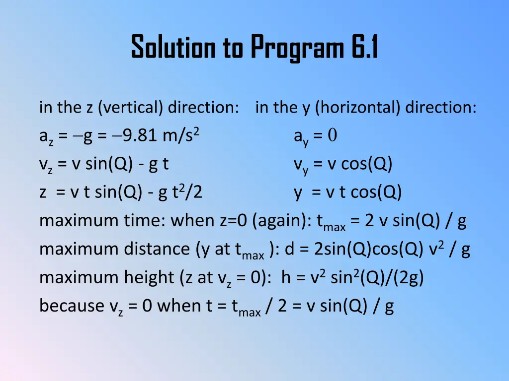 solution to program 6 1