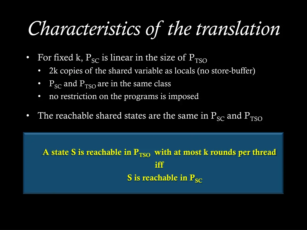 characteristics of the translation