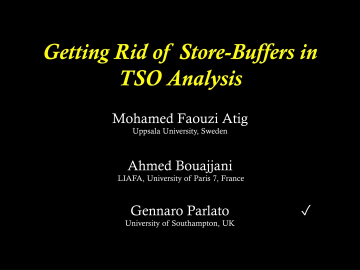 getting rid of store buffers in tso analysis