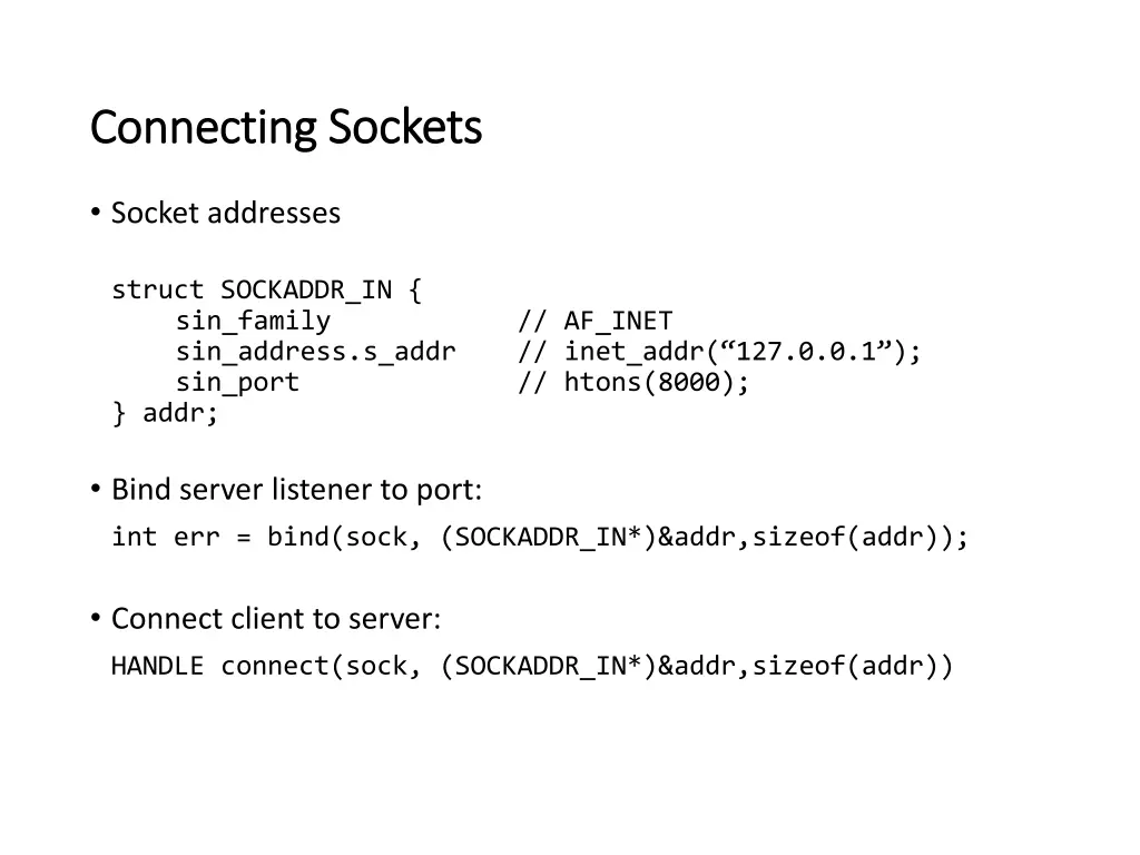 connecting connecting sockets