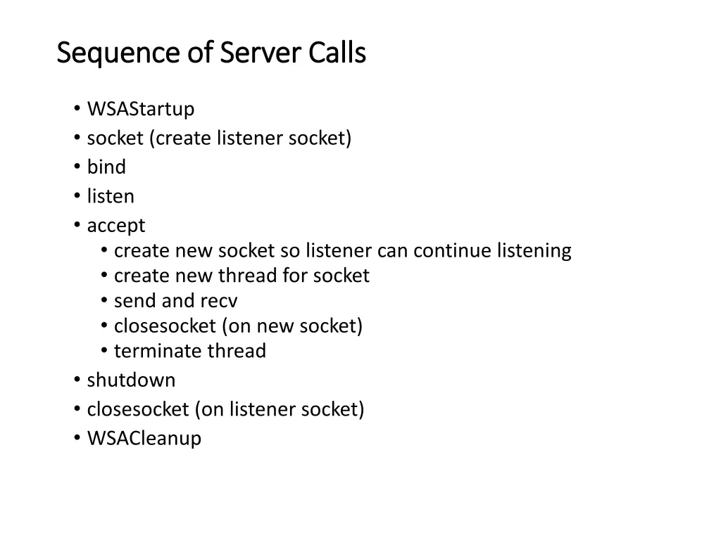 sequence of server calls sequence of server calls