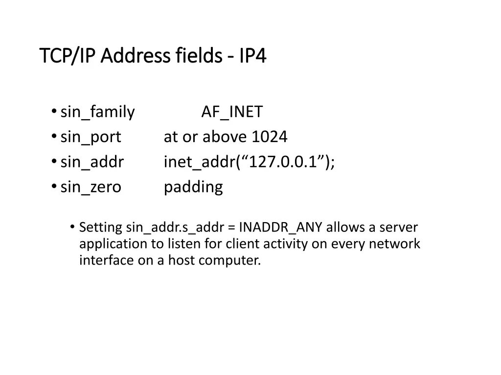 tcp ip address fields tcp ip address fields ip4