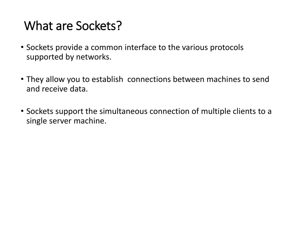 what are sockets what are sockets