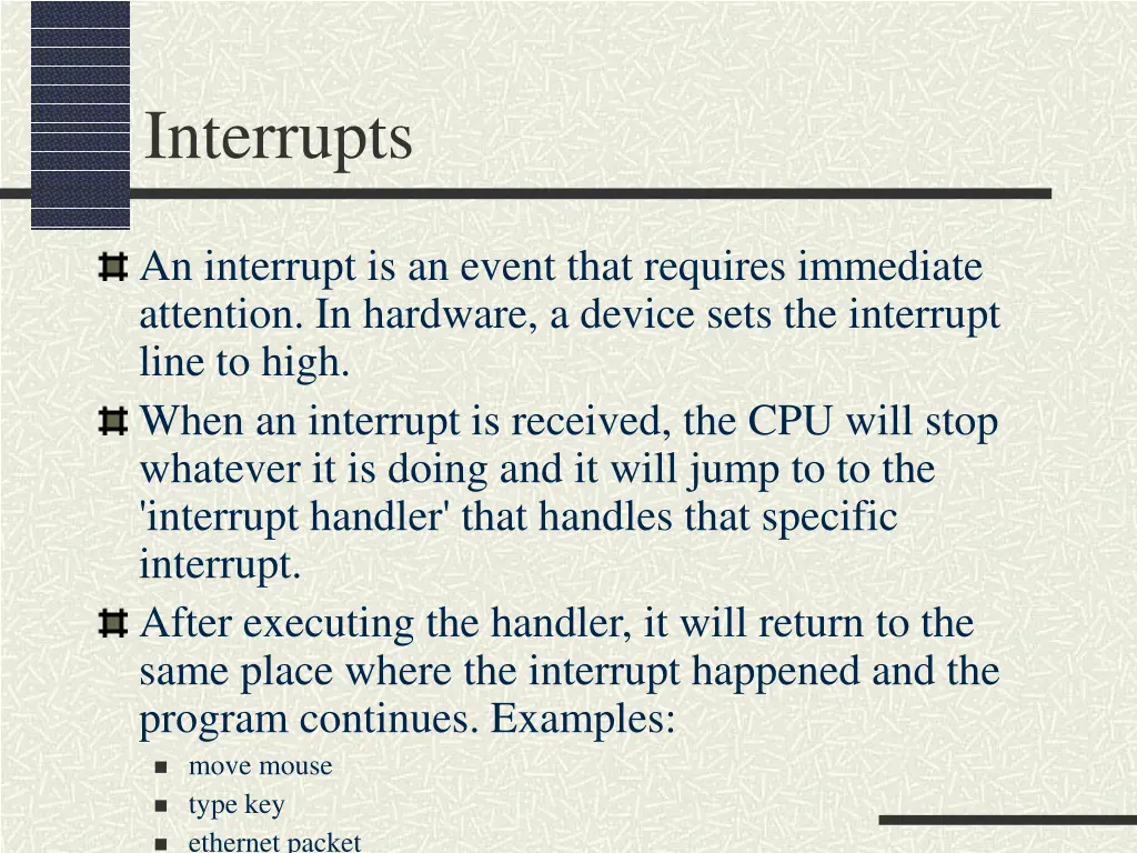 interrupts