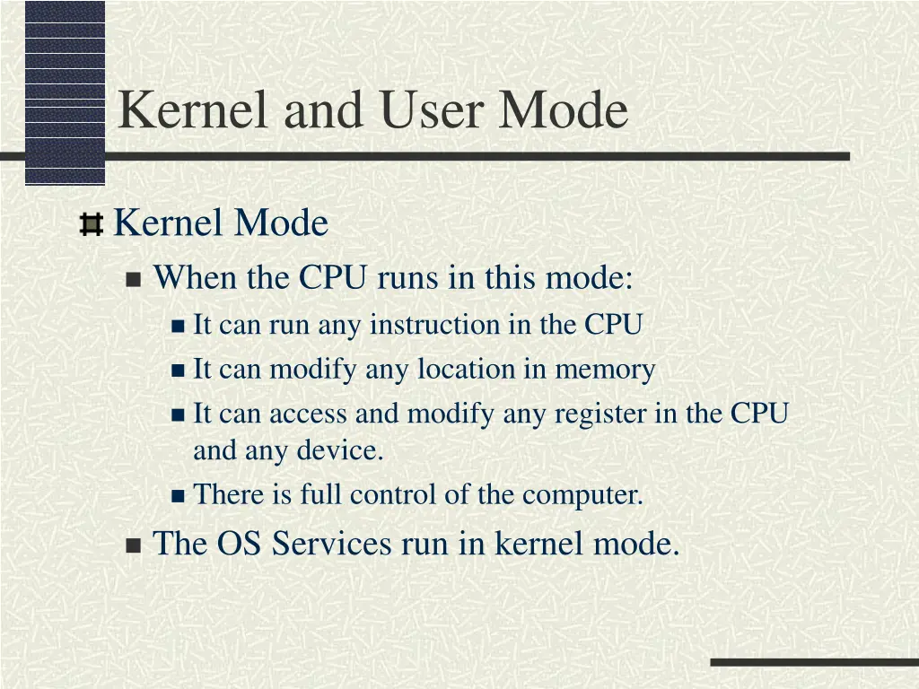 kernel and user mode