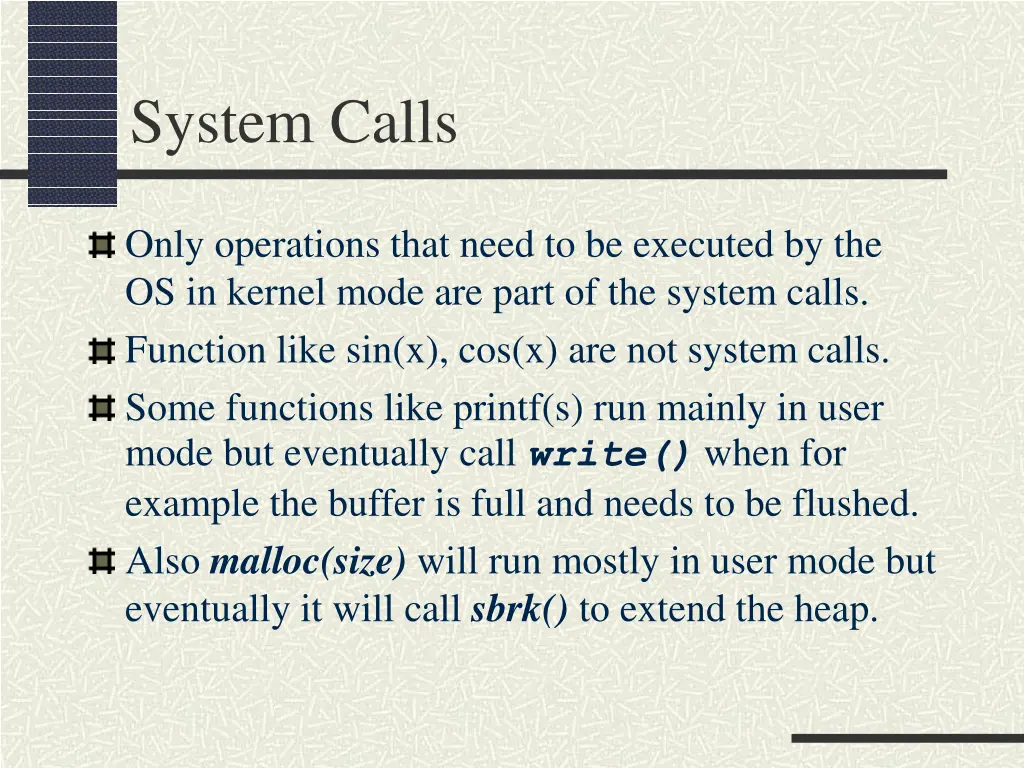 system calls 1