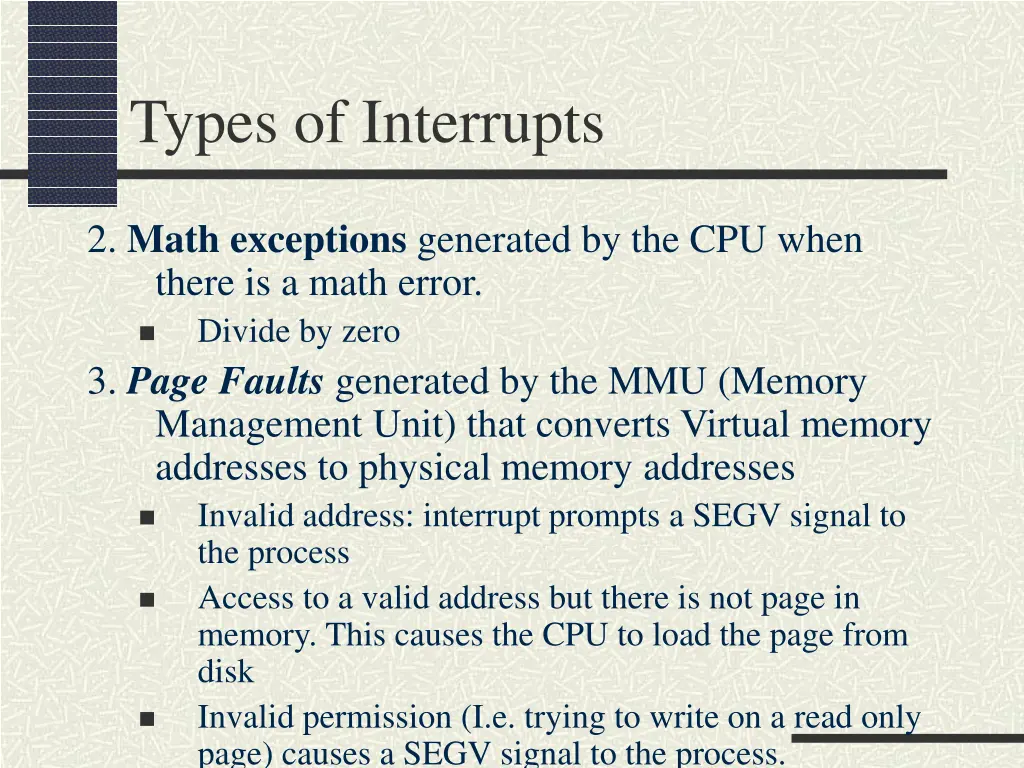 types of interrupts 1