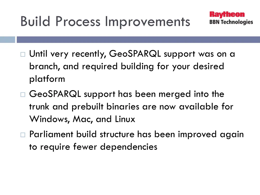 build process improvements