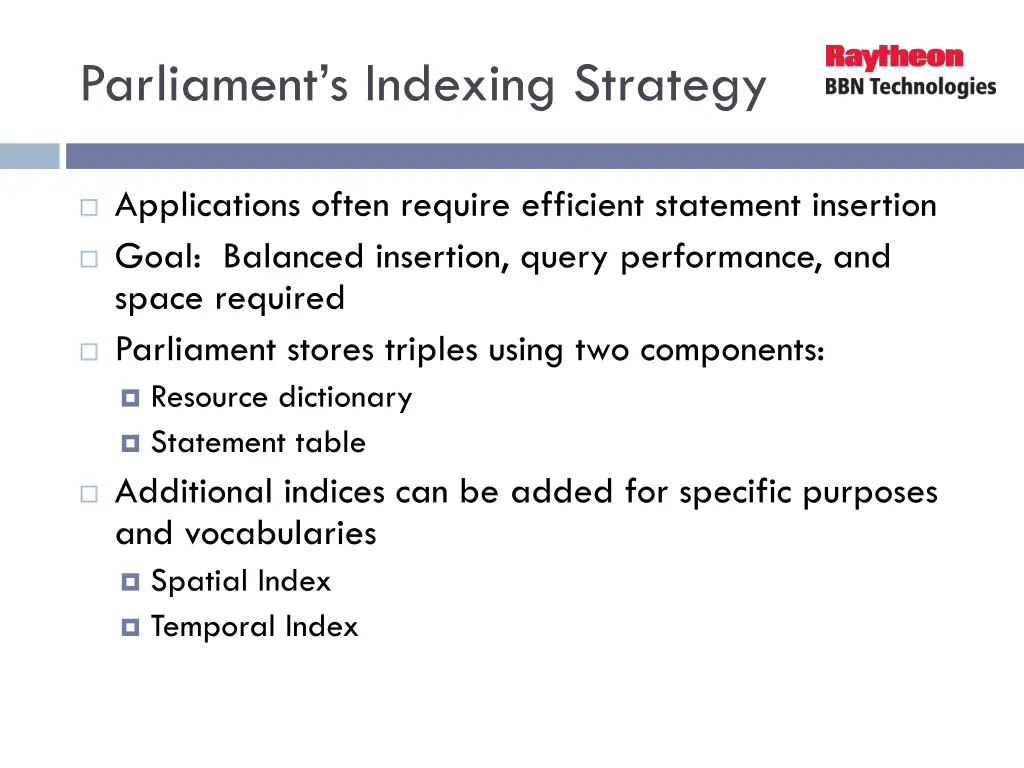 parliament s indexing strategy