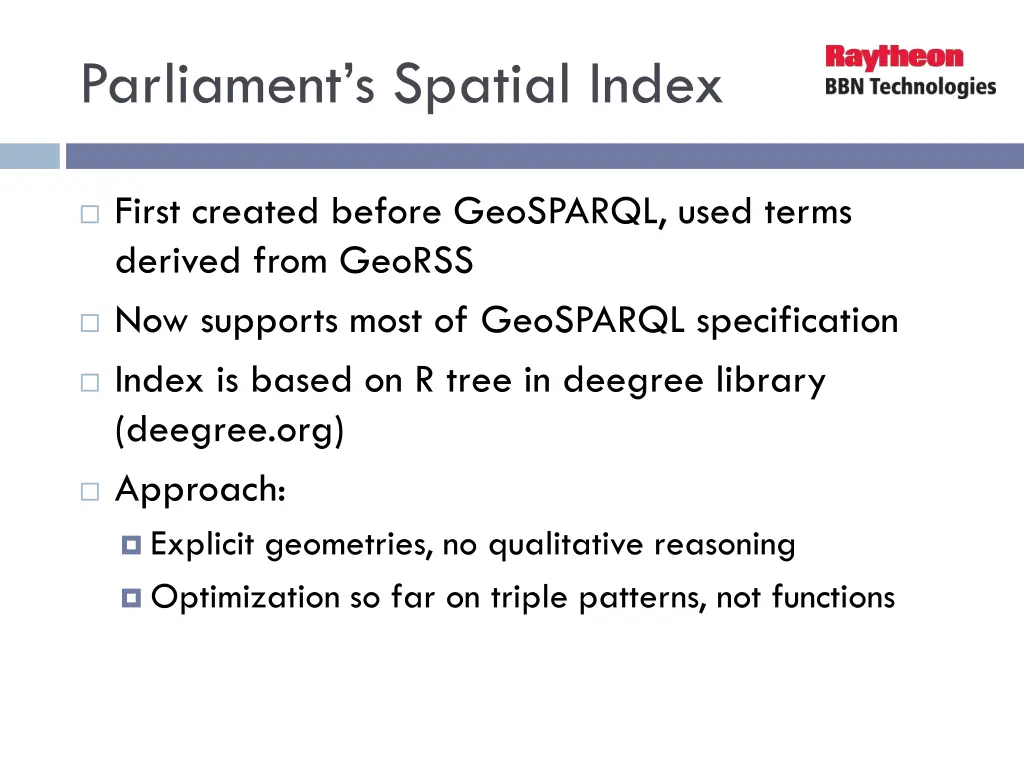 parliament s spatial index