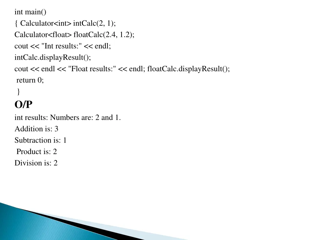 int main calculator int intcalc 2 1 calculator