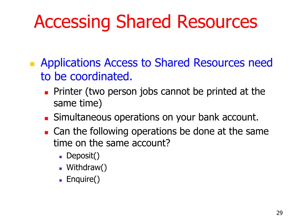 accessing shared resources