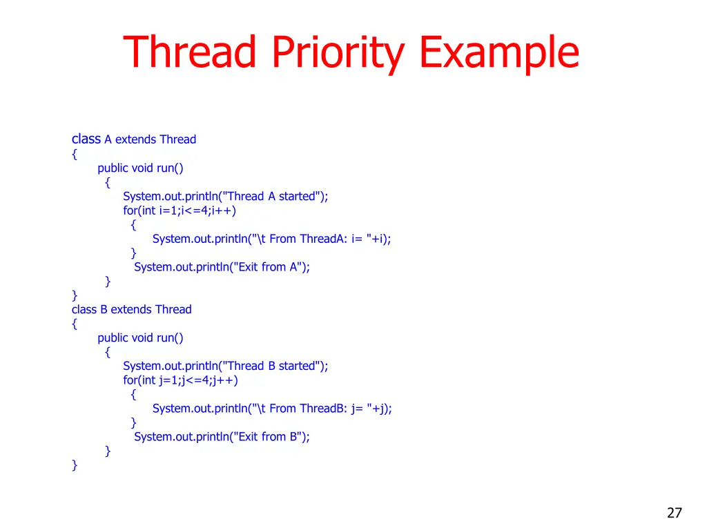 thread priority example