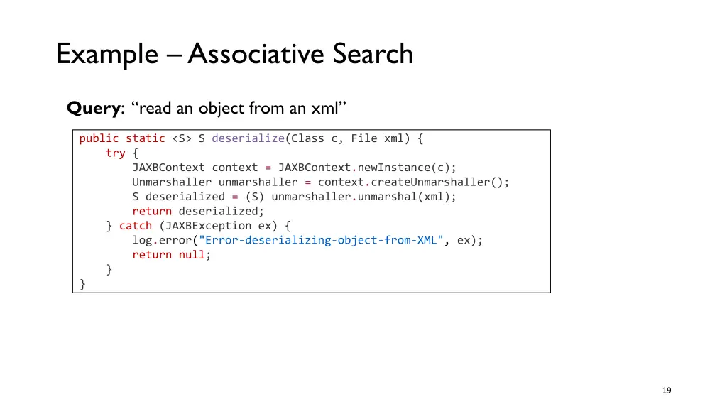 example associative search