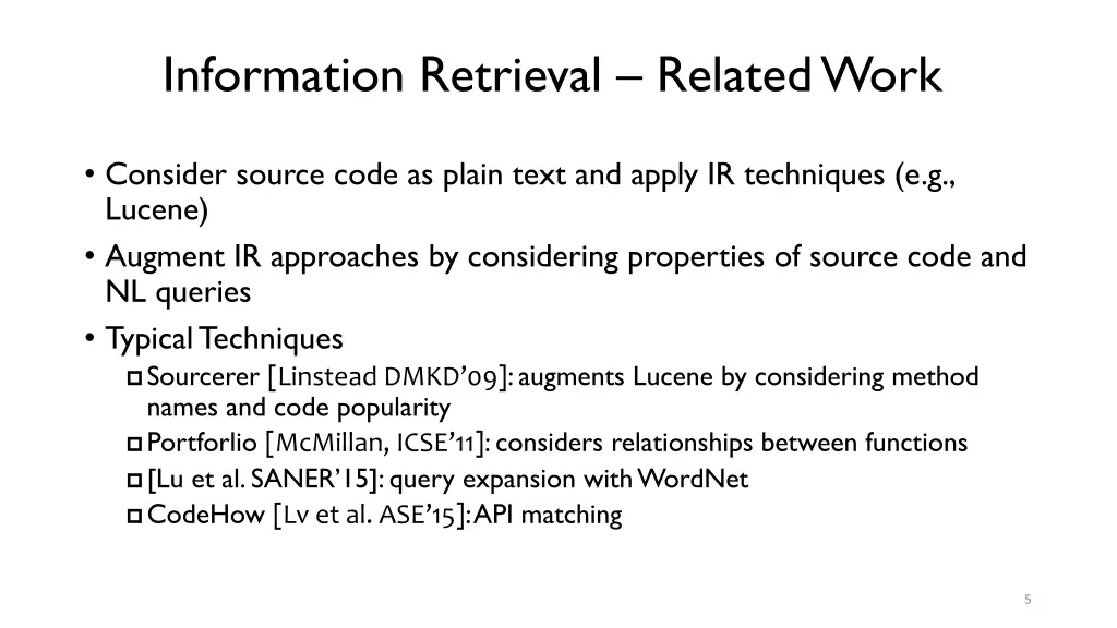 information retrieval related work